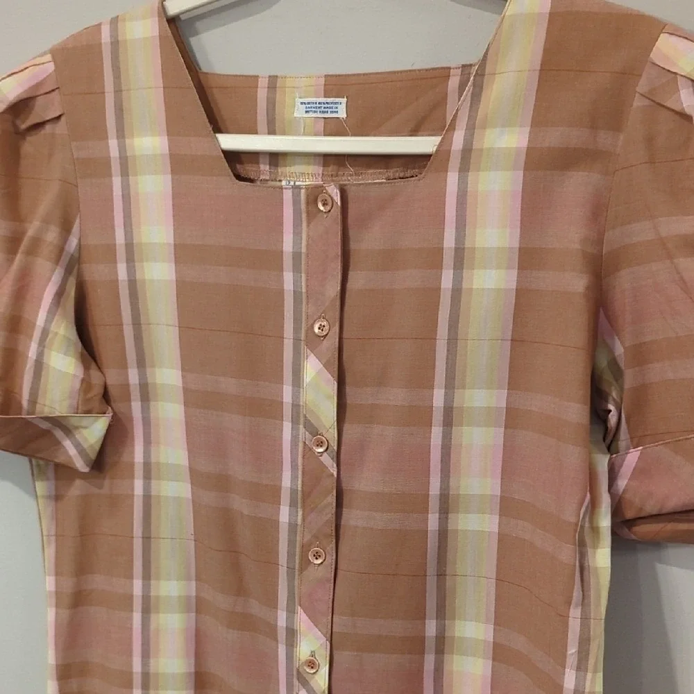 Vintage Levi's Plaid Blouse Button Up‎ size 12